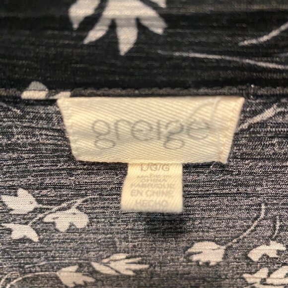 Greige Brand Button Down Women's Blouse Black & White Size Large - Picture 2 of 2